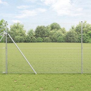 vidaXL Ogrodzenie z drutu spawanego  z 7 słupami 1.6x10 m stal ocynkowana 1