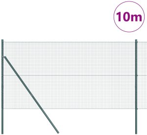 vidaXL Zestaw słupków ogrodzeniowych  2 szt. Zielony Stal, PVC 10 x 1 m 3