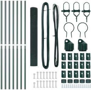 vidaXL Zestaw słupków ogrodzeniowych  2 szt. Zielony Stal, PVC 10 x 1 m 4