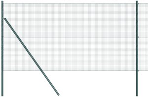 vidaXL Zestaw słupków ogrodzeniowych  2 szt. Zielony Stal, PVC 10 x 1 m 6