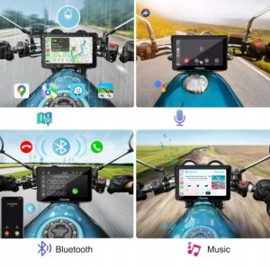 TP-Link Ekran Motocyklowy Carpuride W702 Carplay/Android Auto Podwójny Bluetooth 3