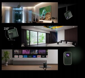 WEMAX Projektor 4K Przenośny ze stojakie 1080P HDR 10 WiFi/Bluetooth 2