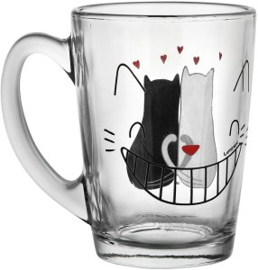 Kubek szklany 320 ml New Morning Czarny Kot 2