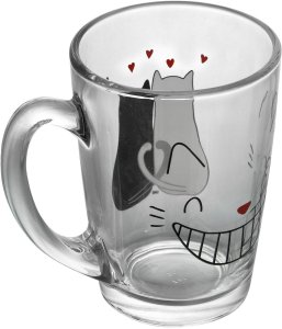 Kubek szklany 320 ml New Morning Czarny Kot 4