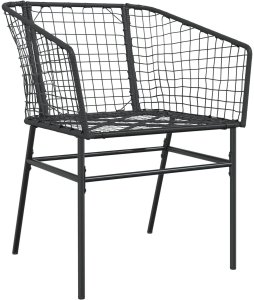 vidaXL 3-częściowy zestaw do jadalni na świeżym powietrzu Czarny Polirattan 6