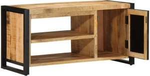 vidaXL Ławka na buty 100x40x50 cm z litego drewna 3