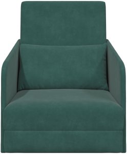 vidaXL Sofa Łóżko 2 w 1 Ciemnozielona 65x80x83 cm Welur 5