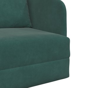 vidaXL Sofa Łóżko 2 w 1 Ciemnozielona 65x80x83 cm Welur 9