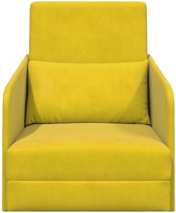 vidaXL Sofa Łóżko 2 w 1 Żółta 65x80x83 cm Welur 5