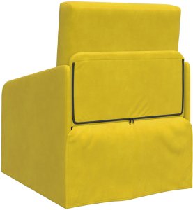 vidaXL Sofa Łóżko 2 w 1 Żółta 65x80x83 cm Welur 7