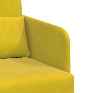 vidaXL Sofa Łóżko 2 w 1 Żółta 65x80x83 cm Welur 8