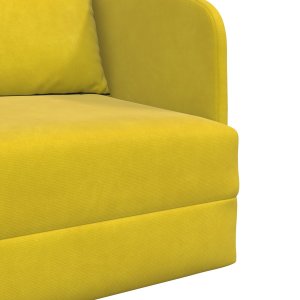 vidaXL Sofa Łóżko 2 w 1 Żółta 65x80x83 cm Welur 9