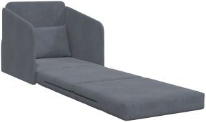 vidaXL Sofa łóżko 2-w-1 Ciemnoszara 65x80x83 cm Welur 4