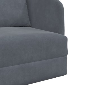 vidaXL Sofa łóżko 2-w-1 Ciemnoszara 65x80x83 cm Welur 9