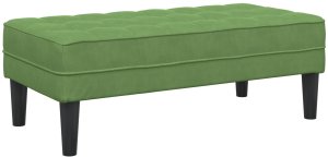 vidaXL Ławki Jasnozielona Tkanina, Drewno Standard Mieści Wiele 2