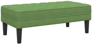 vidaXL Ławki Jasnozielona Tkanina, Drewno Standard Mieści Wiele 6