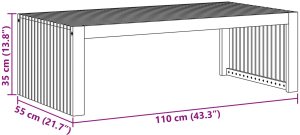 vidaXL Stolik kawowy do ogrodu 110x55x35 cm Drewno akacjowe 10