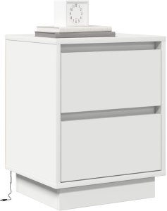 vidaXL Szafki nocne z taśmami LED 2 szt. Białe 39x34,5x50 cm 3