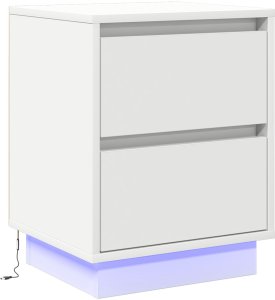 vidaXL Szafki nocne z taśmami LED 2 szt. Białe 39x34,5x50 cm 6