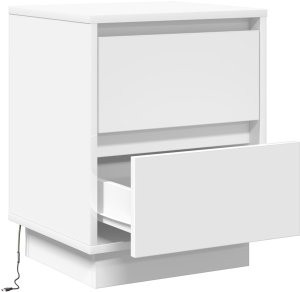 vidaXL Szafki nocne z taśmami LED 2 szt. Białe 39x34,5x50 cm 7