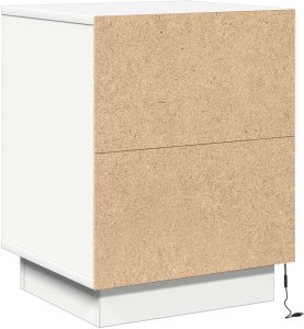 vidaXL Szafki nocne z taśmami LED 2 szt. Białe 39x34,5x50 cm 10