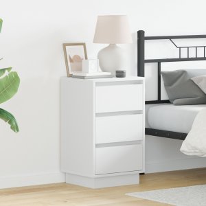 vidaXL Szafka nocna  z LED Biała 39x34,5x65 cm Materiał drewnopochodny 1