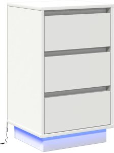 vidaXL Szafka nocna z LED Biała 39x34,5x65 cm 2