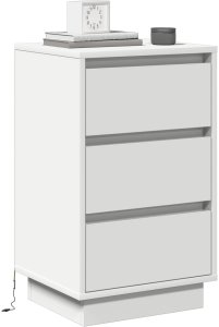 vidaXL Szafka nocna z LED Biała 39x34,5x65 cm 3