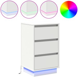 vidaXL Szafka nocna z LED Biała 39x34,5x65 cm 4