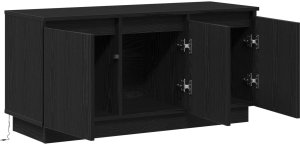 vidaXL Szafka RTV Czarny 100x38x49 cm Drewno inżynieryjne 5