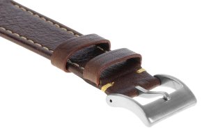 Skórzany pasek do zegarka Connect A06 18 mm brązowy . 2