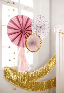 PartyDeco Rozety dekorac.Kwiaty mix 26-43cm A3 15661 5