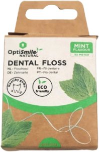 NIĆ DENTYSTYCZNA OptiSmile mentolowa woskowana 50 m MOCNA MIĘTA 1
