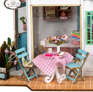 DIY MINIATUROWY DOMEK - KAWIARNIA | DIY | Puzzle 3D 5