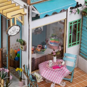 DIY MINIATUROWY DOMEK - KAWIARNIA | DIY | Puzzle 3D 7