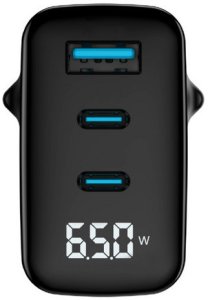 Nowa ładowarka sieciowa Encore Energy GaN QC 4+ PD 3.0 USB-A USB-C x2 65W MD-6583R z wyświetlaczem 4