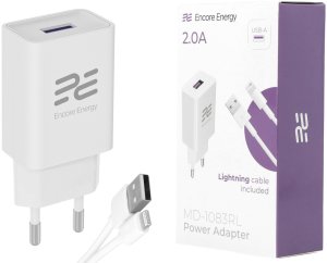 Nowa ładowarka sieciowa Encore Energy USB-A 10W + kabel Lightning ładowarka uniwersalna MD-1083RL 1