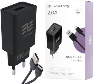 Nowa ładowarka sieciowa Encore Energy USB-A 10W + kabel USB-C ładowarka uniwersalna MD-1083RC 1