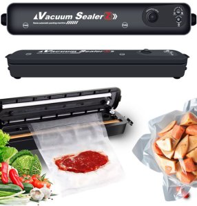 ZGRZEWARKA PRÓŻNIOWA PAKOWARKA ŻYWNOŚCI JEDZENIA DO PAKOWANIA ZASILANA MOCNA MOC 90 W 10 WORKÓW FOLI PRÓŻNIOWYCH 2