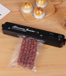 ZGRZEWARKA PRÓŻNIOWA PAKOWARKA ŻYWNOŚCI JEDZENIA DO PAKOWANIA ZASILANA MOCNA MOC 90 W 10 WORKÓW FOLI PRÓŻNIOWYCH 3