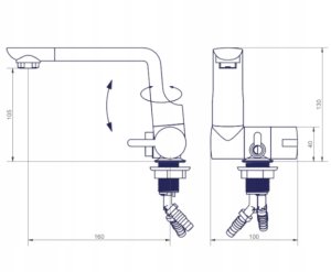 Kran do kampera przyczepy Arona chrom Comet 2