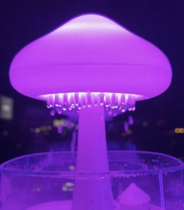 NAWILŻACZ POWIETRZA GRZYBEK DESZCZOWY ULTRADŹWIĘKOWY DYFUZOR LAMPKA NOCNA CHMURKA KROPLE DESZCZU LED 7 KOLORÓW DO AROMATERAPII USPOKAJAJĄCA 4