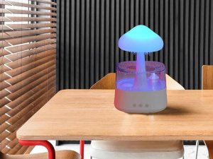 NAWILŻACZ POWIETRZA GRZYBEK DESZCZOWY ULTRADŹWIĘKOWY DYFUZOR LAMPKA NOCNA CHMURKA KROPLE DESZCZU LED 7 KOLORÓW DO AROMATERAPII USPOKAJAJĄCA 6