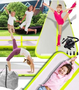 Master Dmuchany materac gimnastyczny AirTrack G947 500 cm x 100 cm x 10 cm zielony 2