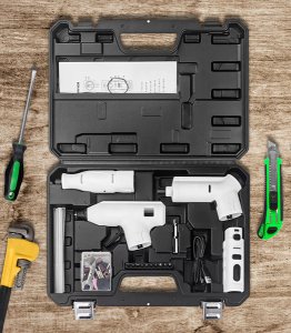 ZESTAW NARZĄDZI 3W1 ELEKTRYCZNY WIELOFUNKCYJNY WKRĘTAK PISTOLET DO KLEJU NARZĘDZIA OBROTOWE DO NAPRAWY 5