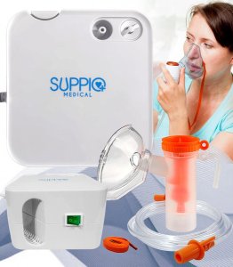 NEBULIZATOR TŁOKOWY INHALATOR MEDYCZNY KOMPRESOROWY CICHY PRZENOŚNY BEZPIECZNY WYTRZYMAŁY DO INHALACJI ASTMY ALERGII TERAPIA DLA DZIECI DOROSŁYCH 1