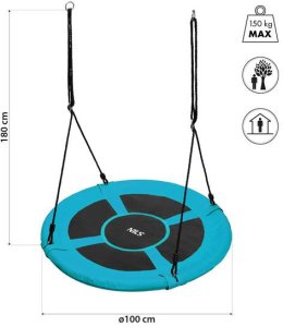 Huśtawka Nils NB5031 BOCIANIE GNIAZDO HUŚTAWKA TURKUS ŚR.100 CM NILS 2