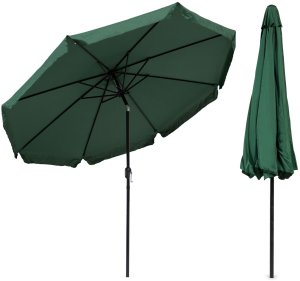 Parasol ogrodowy duży 3 m skośny łamany z korbą zielony MultiGarden 1