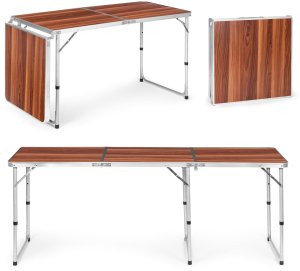 Stolik turystyczny stół składany kemping brązowy blat 180x60 cm MultiGarden 1