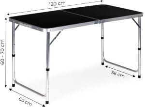 Stolik turystyczny stół składany kemping czarny blat 120x60 cm MultiGarden 10